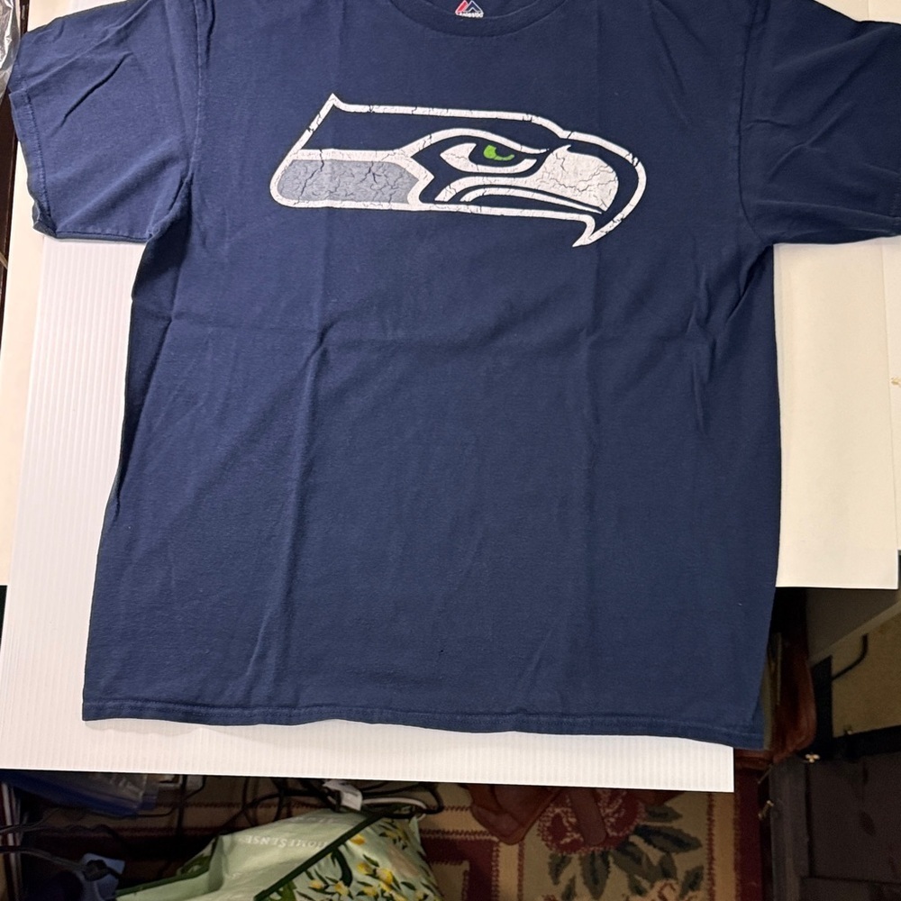 Seattle Seahawks Blue T-Shirt, Large
